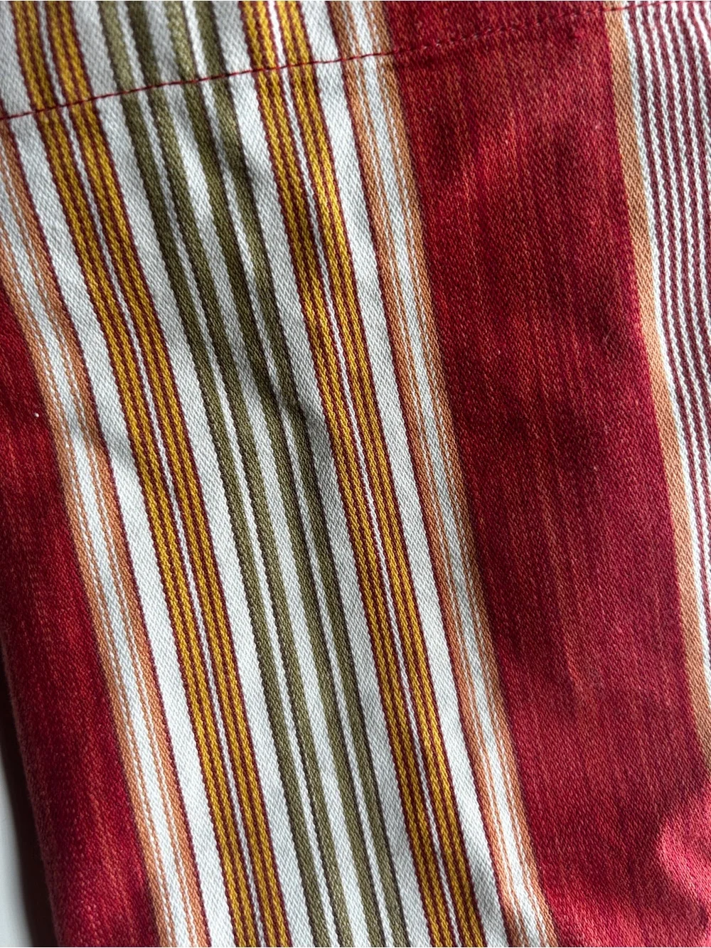 Pottery Barn striped Red and Cream Window Valances